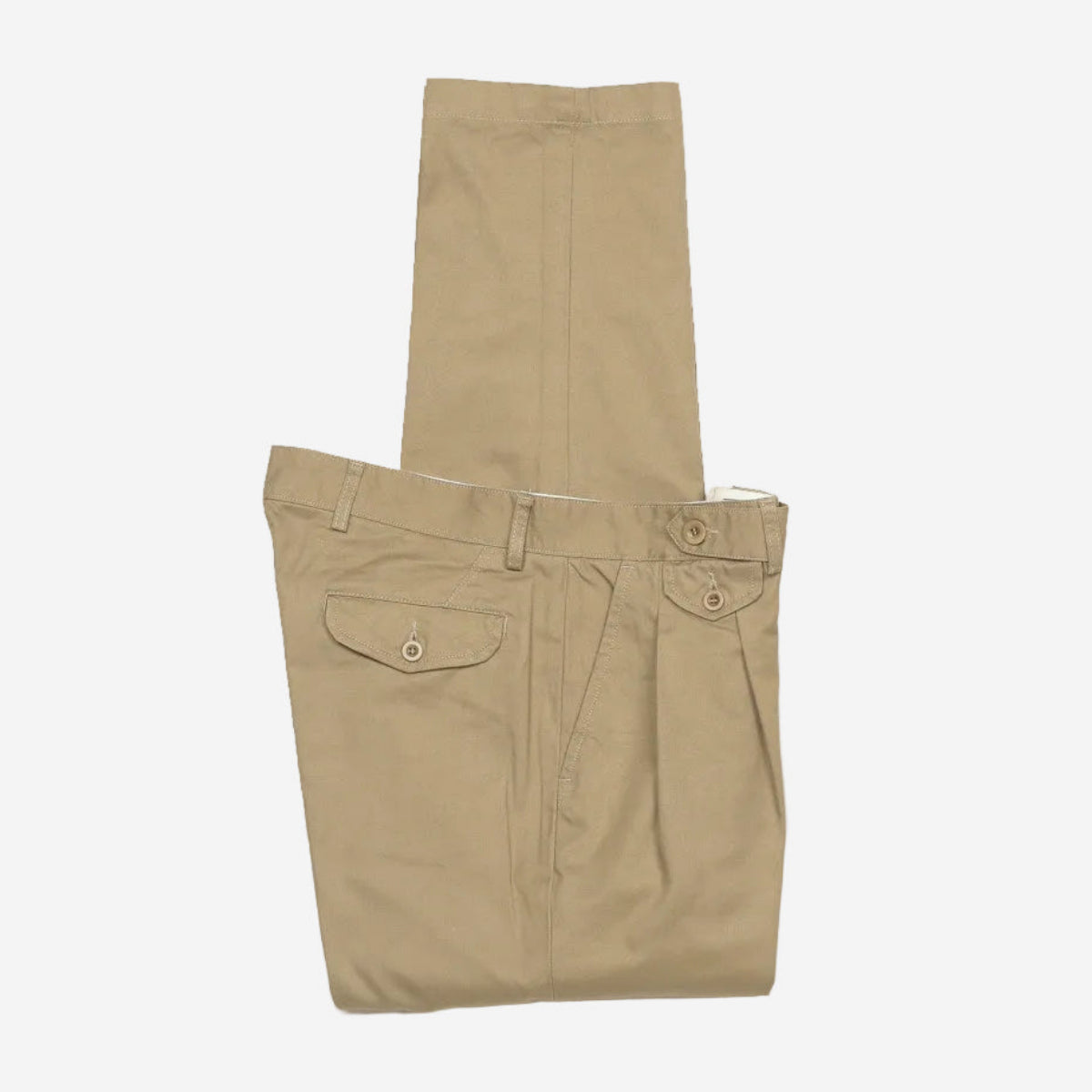 Enfield Two Pleat Gabardine Pant - Khaki