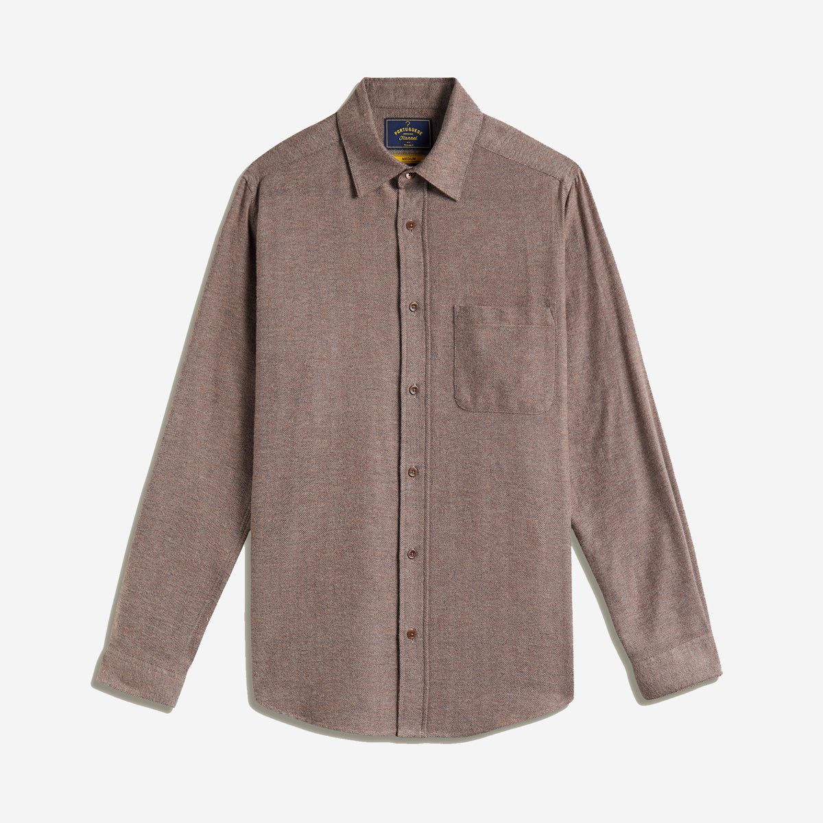 Espiga Herringbone Flannel Shirt - Brown