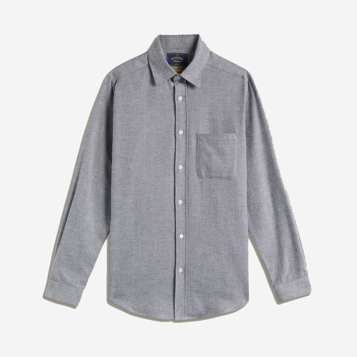Espiga Herringbone Flannel Shirt - Grey