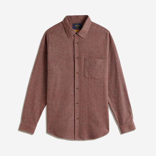 Espiga Herringbone Flannel Shirt - Clay