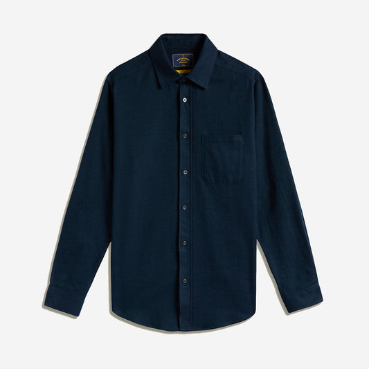 Espiga Herringbone Flannel Shirt - Hunter Green