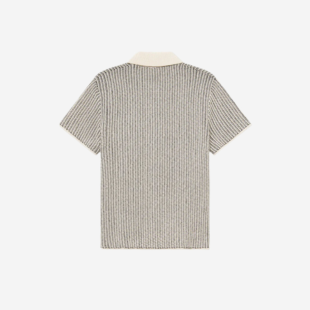 Easton Knitted S/S Polo Shirt - Ivory/Black