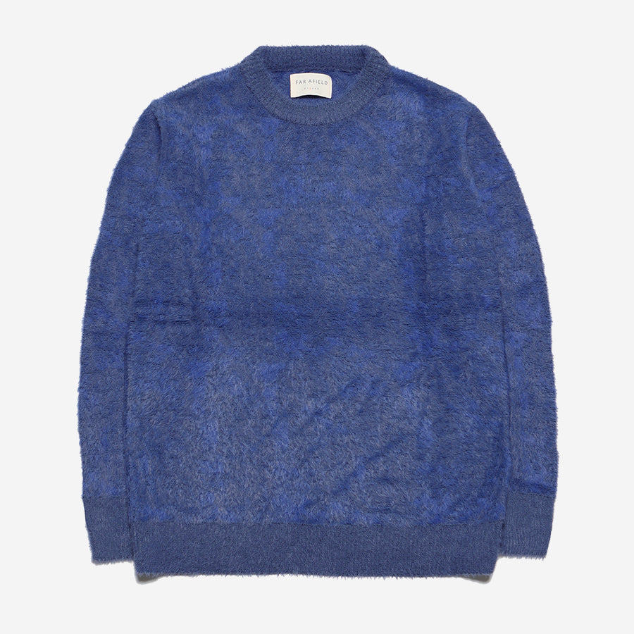 Eclipse Fluffy Tie Dye Knit Sweater - Insignia Blue