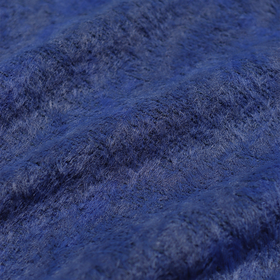 Eclipse Fluffy Tie Dye Knit Sweater - Insignia Blue