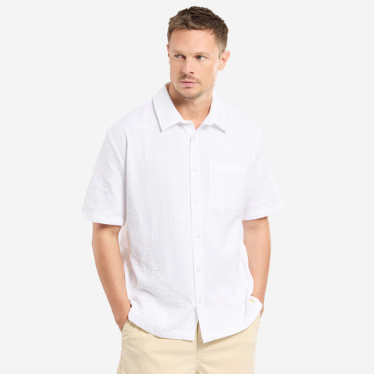 Embossed Knit S/S Shirt - White