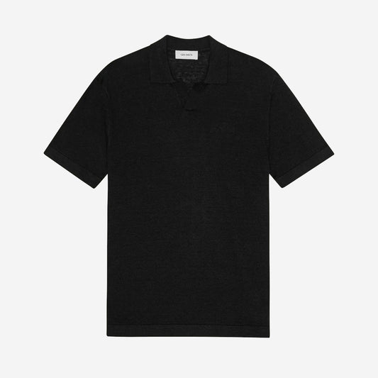 Emmanuel L/C Knit Polo - Black