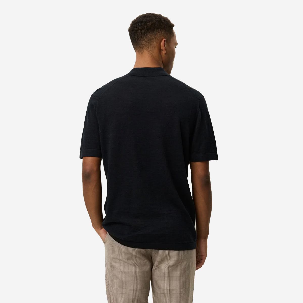 Emmanuel L/C Knit Polo - Black