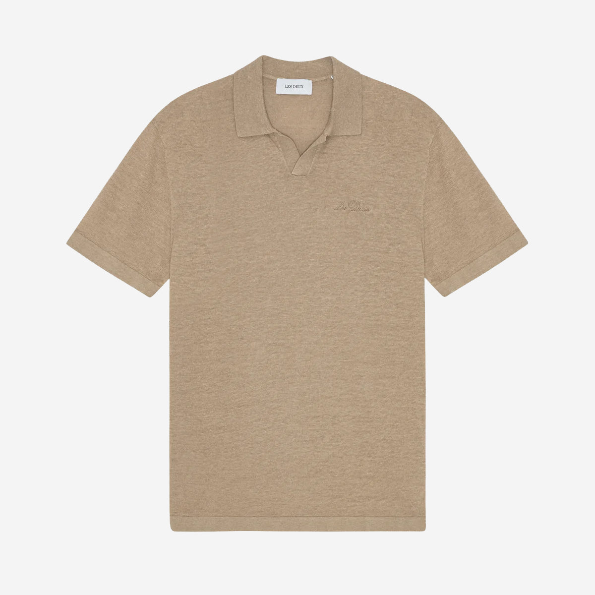 Emmanuel L/C Knit Polo - Dark Sand