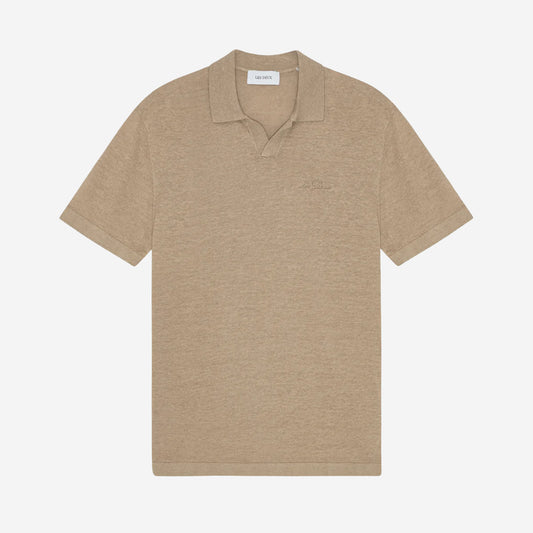 Emmanuel L/C Knit Polo - Dark Sand