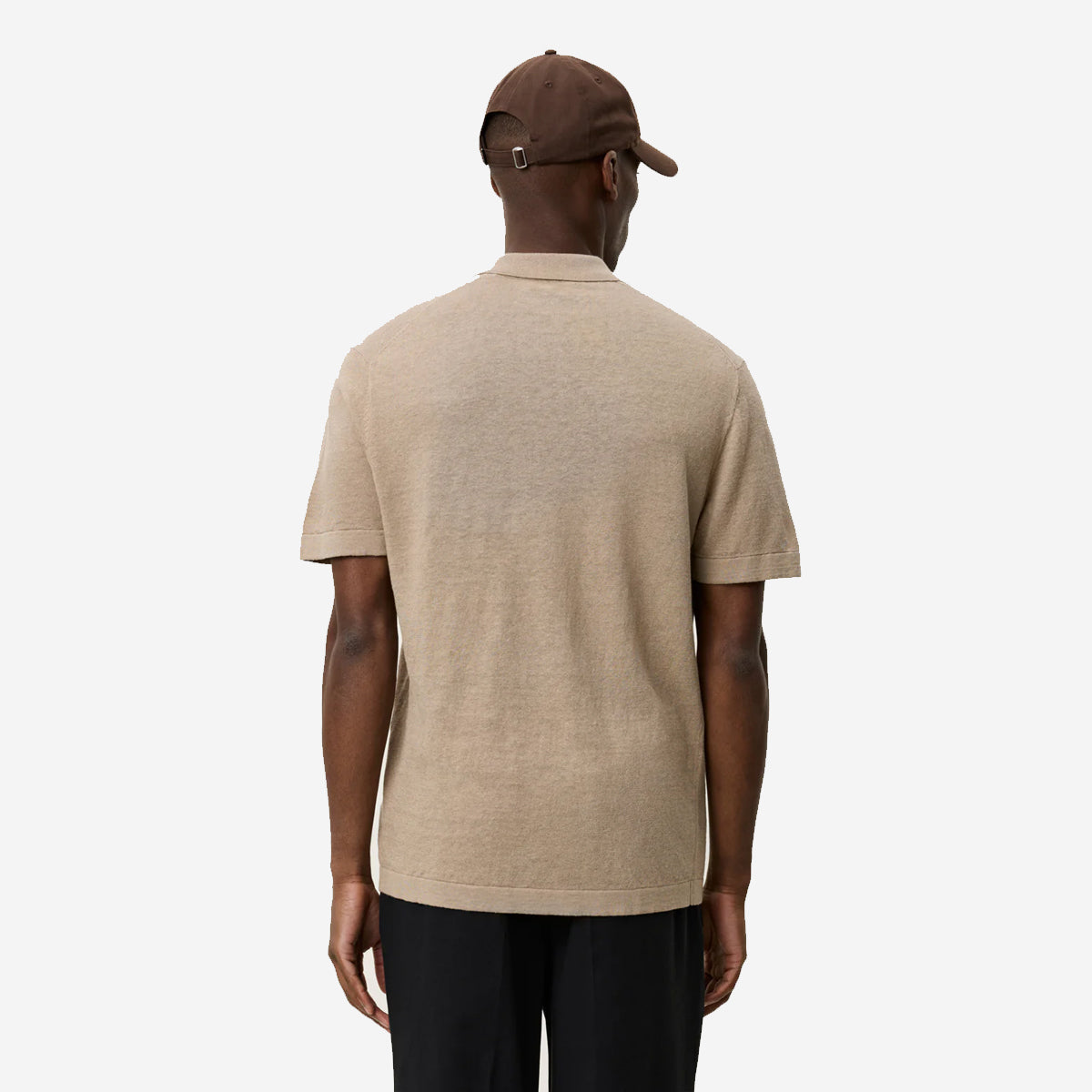 Emmanuel L/C Knit Polo - Dark Sand