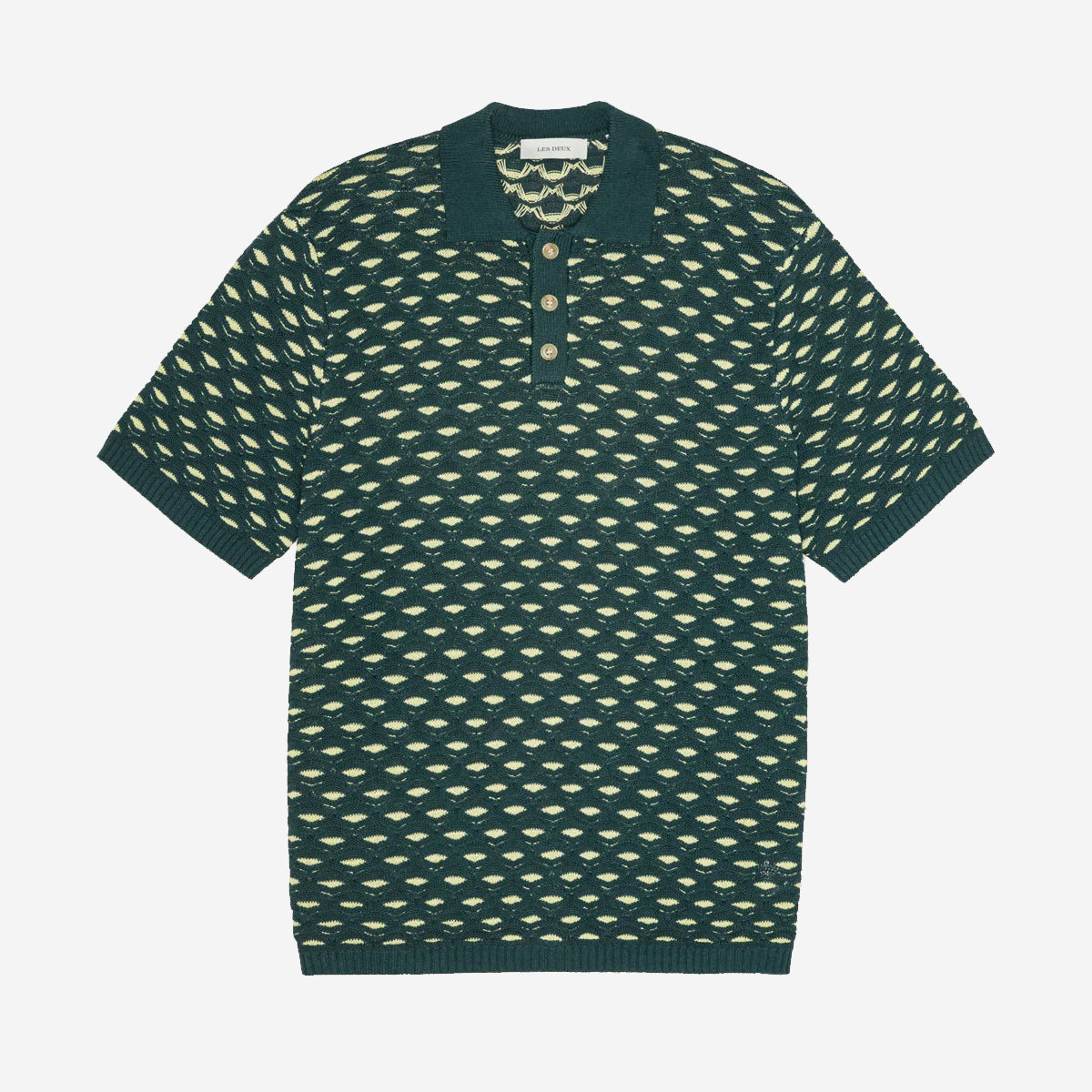 Esmay Shell Knitted Polo - Sea Moss Green