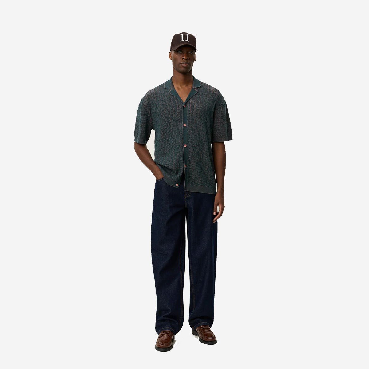 Evan Knitted Vacation S/S Shirt - Sea Moss Green