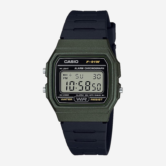 F-91WM-3A CASIO Vintage Watch - Black/Green