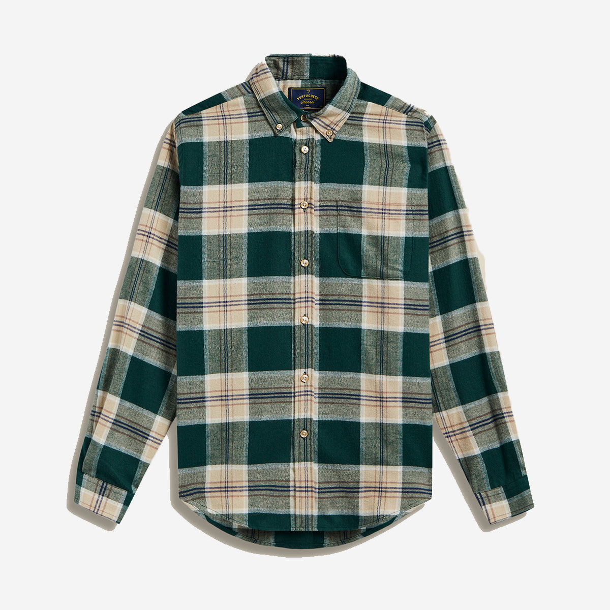 Fence Plaid Flannel Shirt - Green/Cream