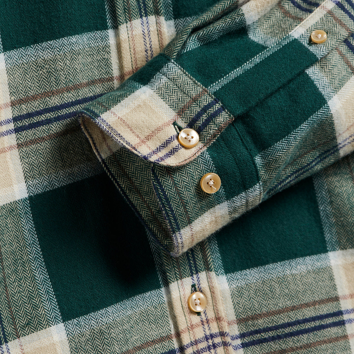 Fence Plaid Flannel Shirt - Green/Cream