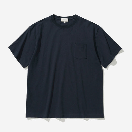 Fine Cotton Oversize Pocket T-Shirt - Navy
