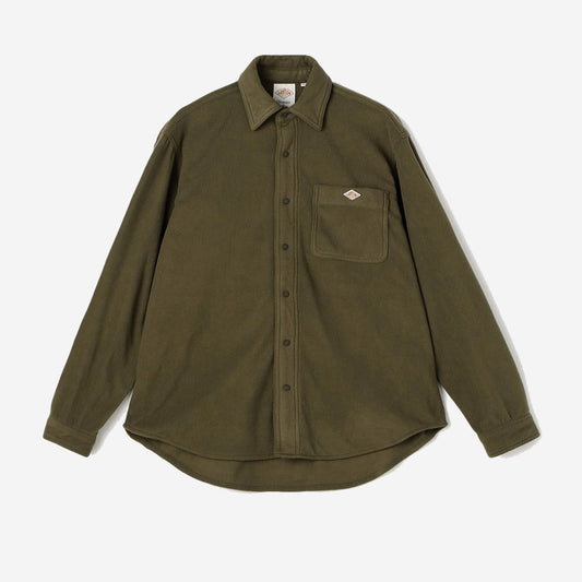 Fleece Snap Button Shirt - Khaki (Olive)