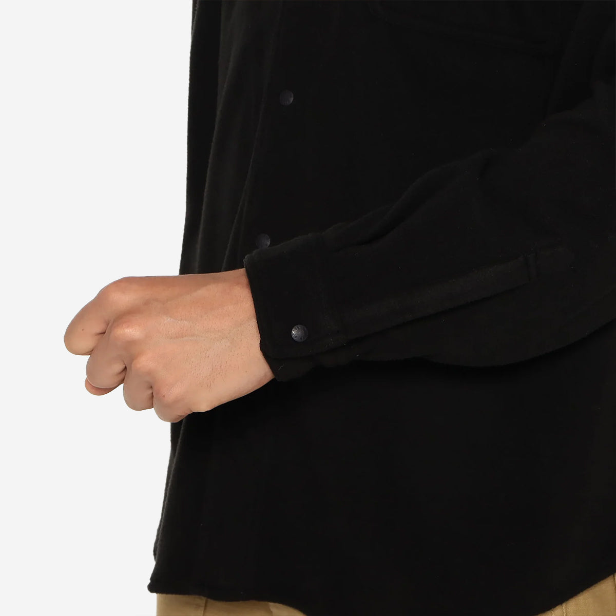 Fleece Snap Button Shirt - Khaki (Olive)