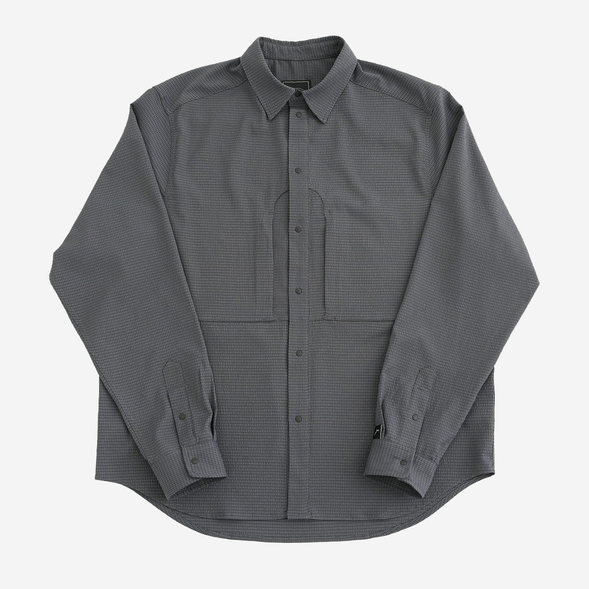 Flow Seersucker L/S Shirt - Charcoal