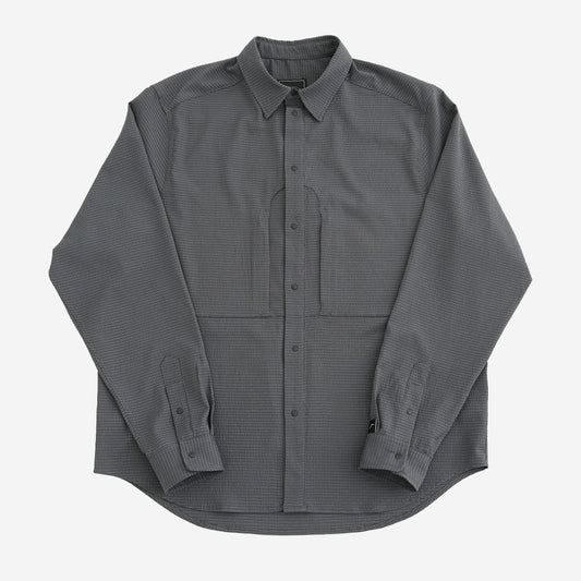 Flow Seersucker L/S Shirt - Charcoal
