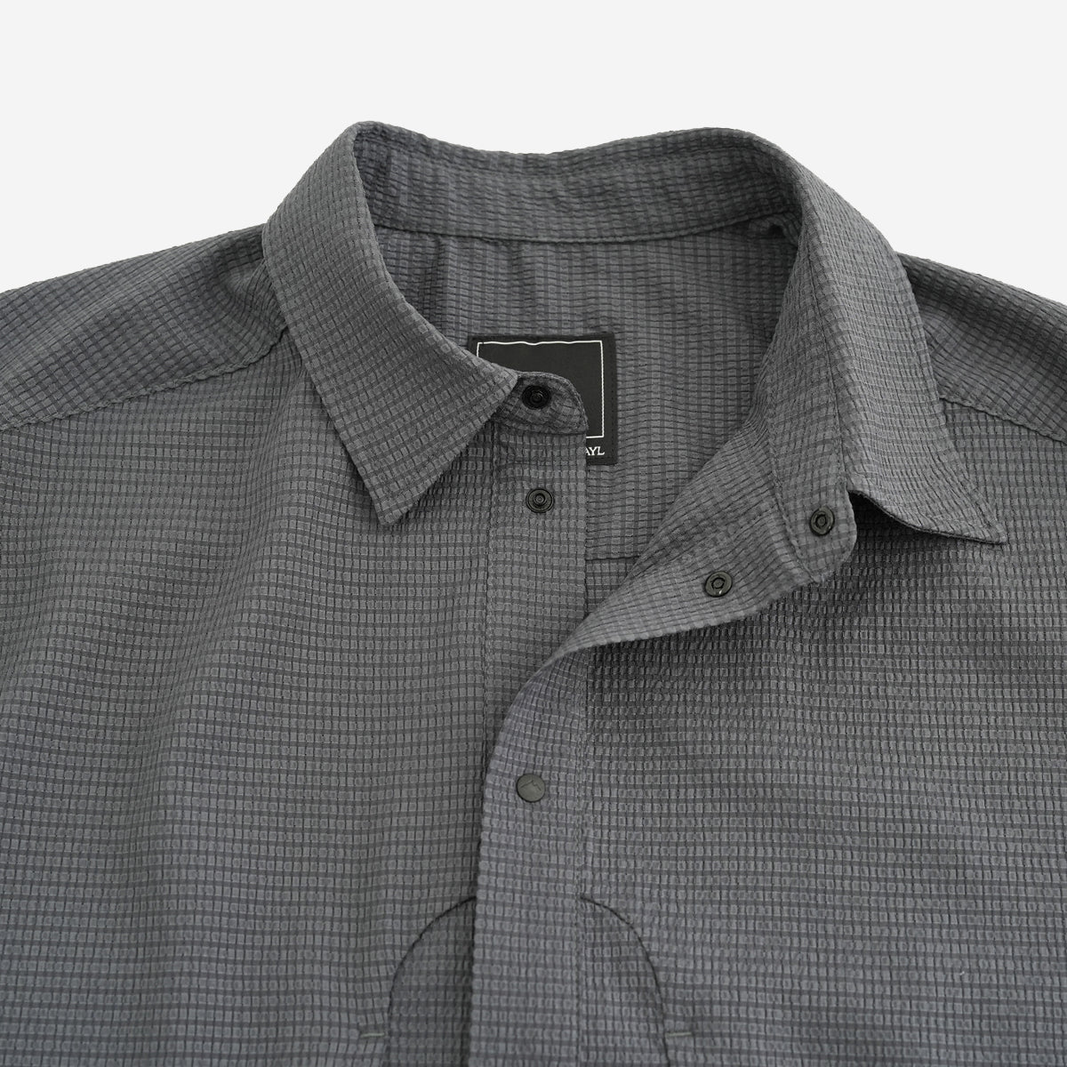 Flow Seersucker L/S Shirt - Charcoal