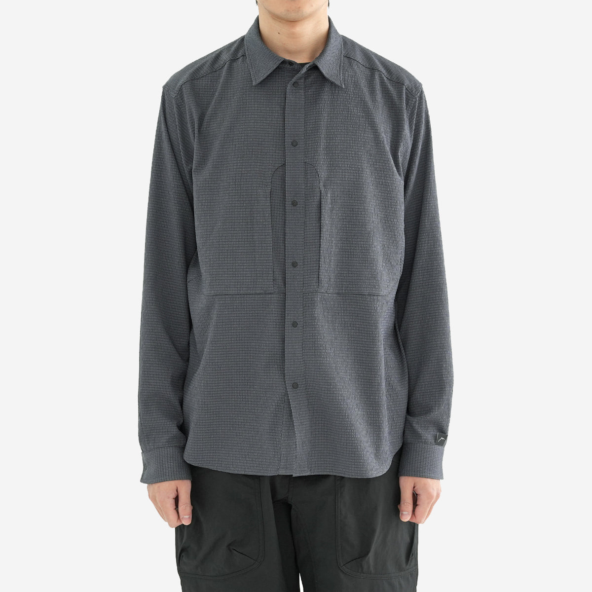 Flow Seersucker L/S Shirt - Charcoal