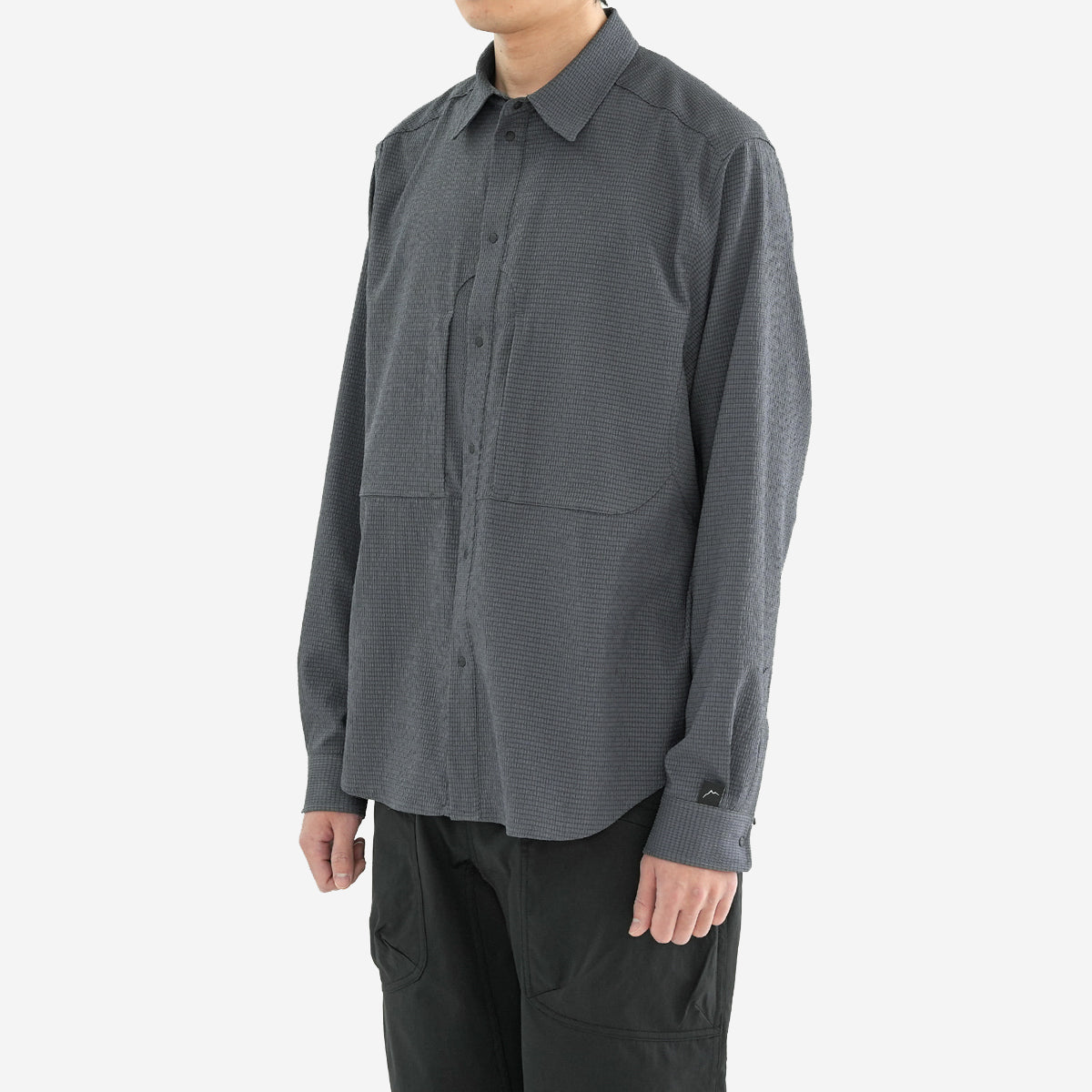 Flow Seersucker L/S Shirt - Charcoal