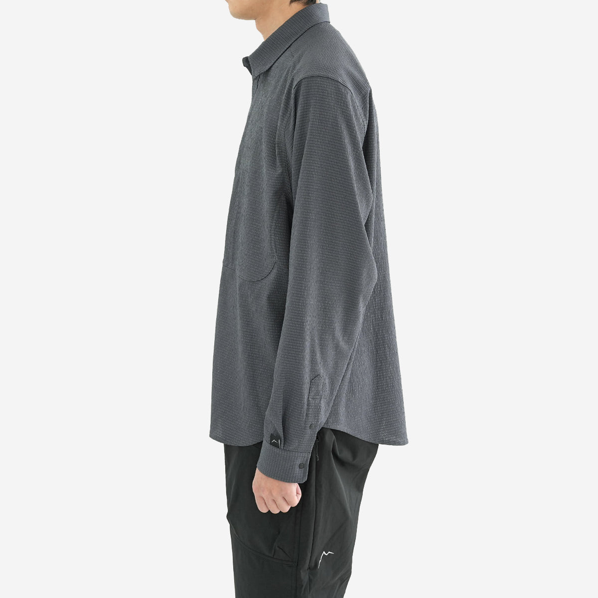 Flow Seersucker L/S Shirt - Charcoal