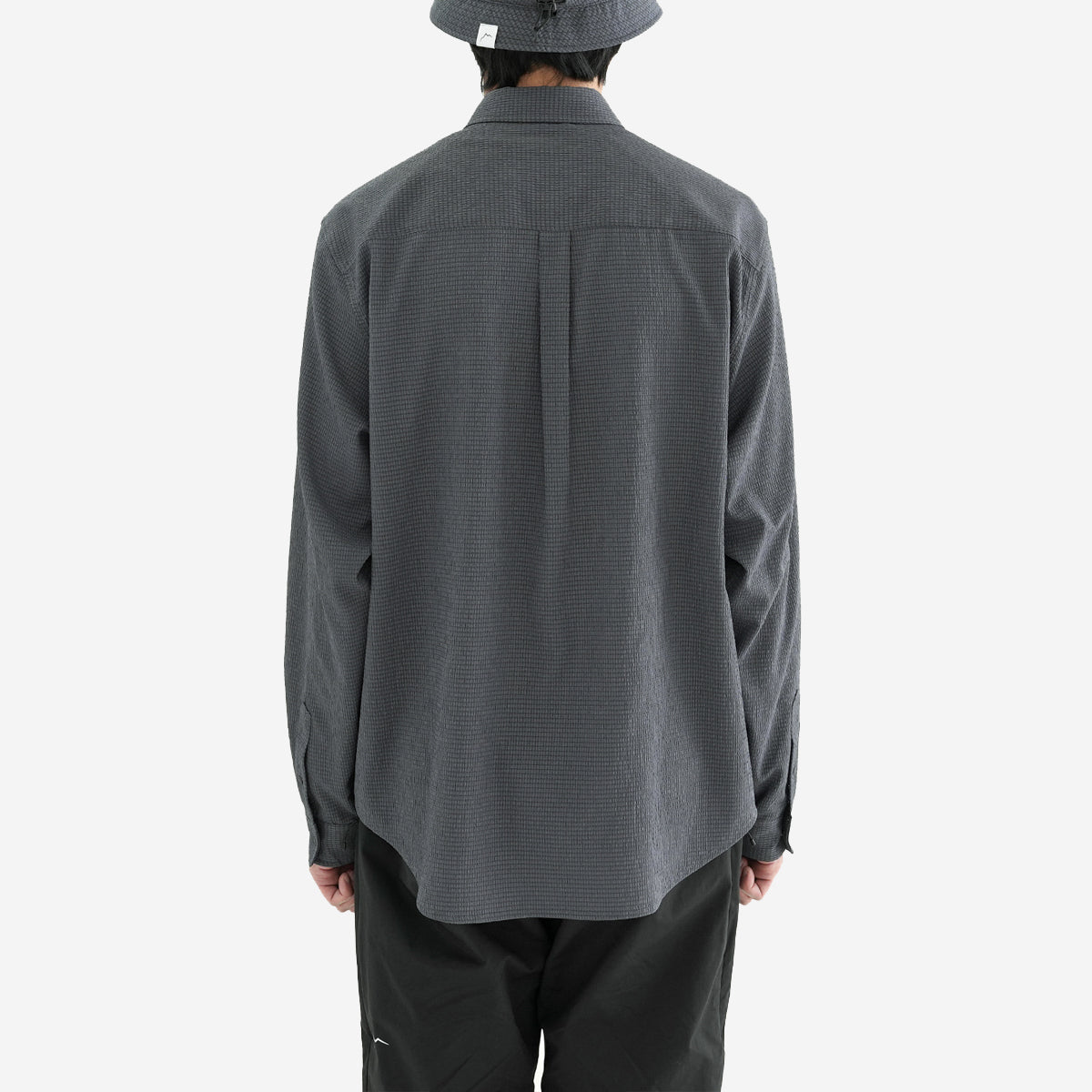 Flow Seersucker L/S Shirt - Charcoal