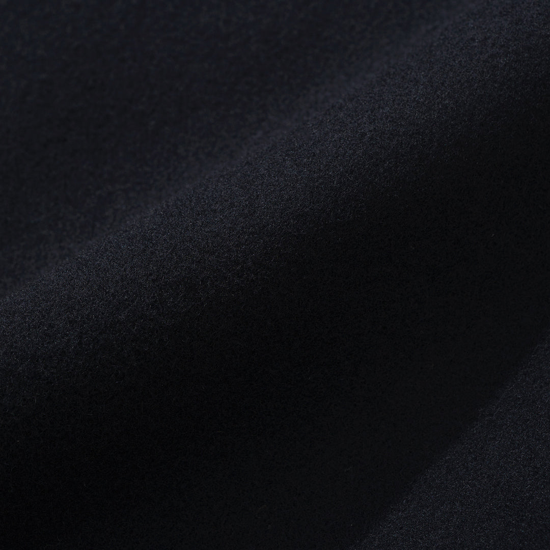 FM Felted Wool Balmacaan Coat - Navy