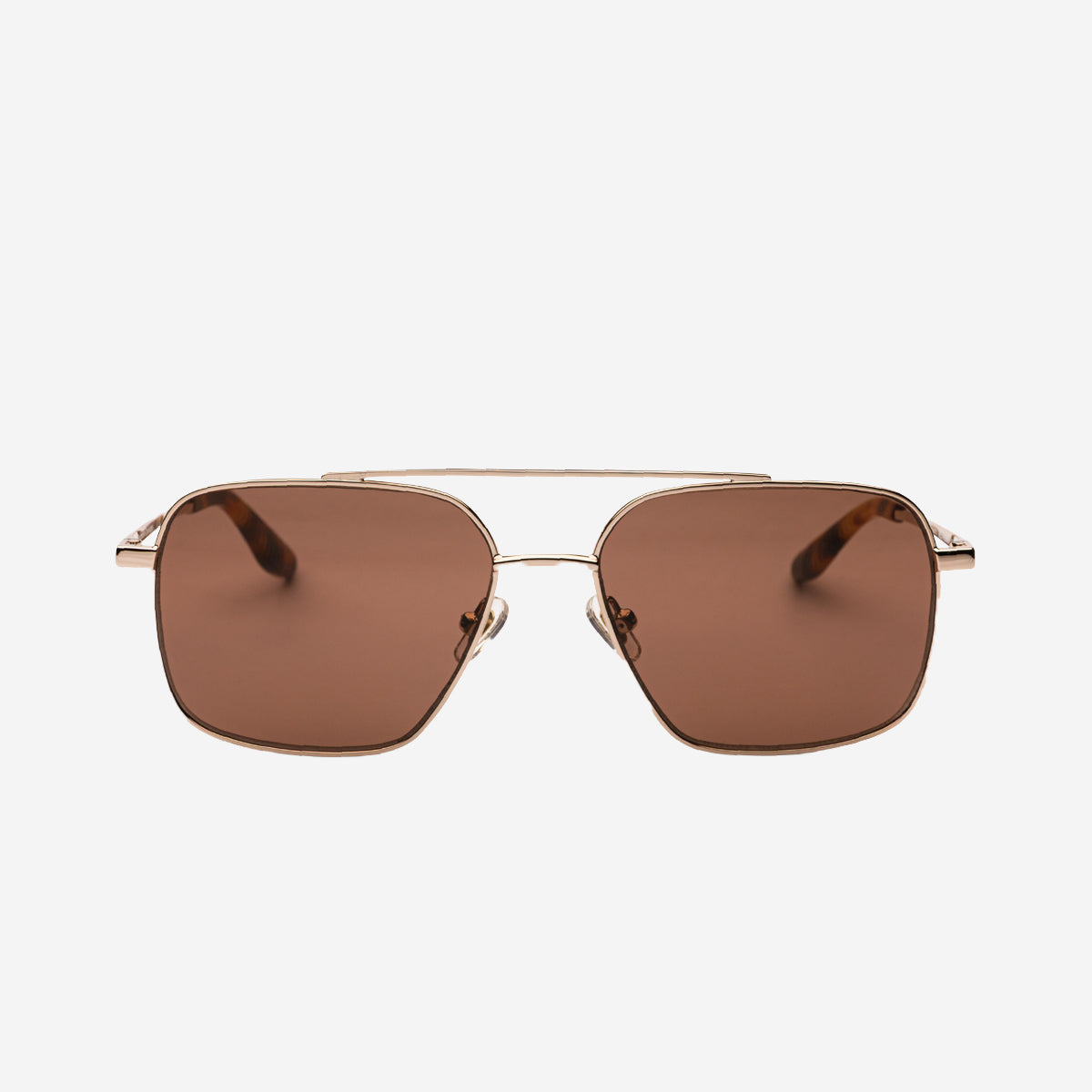 FRANK Square Metal Sunglasses - Tortoise/Brown