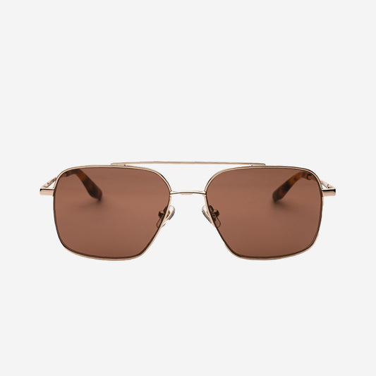 FRANK Square Metal Sunglasses - Tortoise/Brown