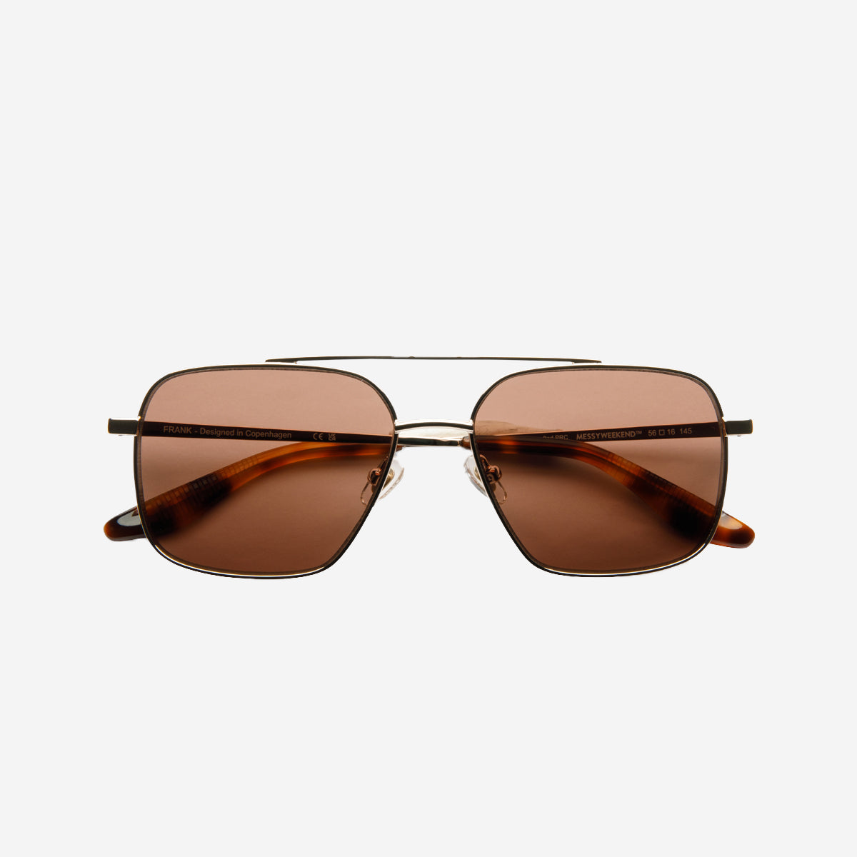 FRANK Square Metal Sunglasses - Tortoise/Brown