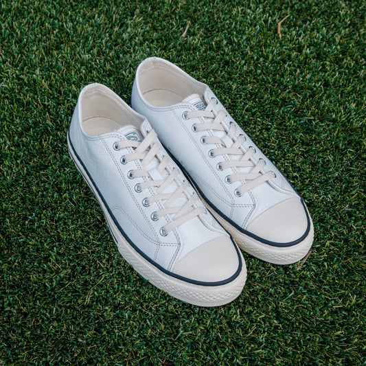 B-01 Leather Military Low Sneakers - White
