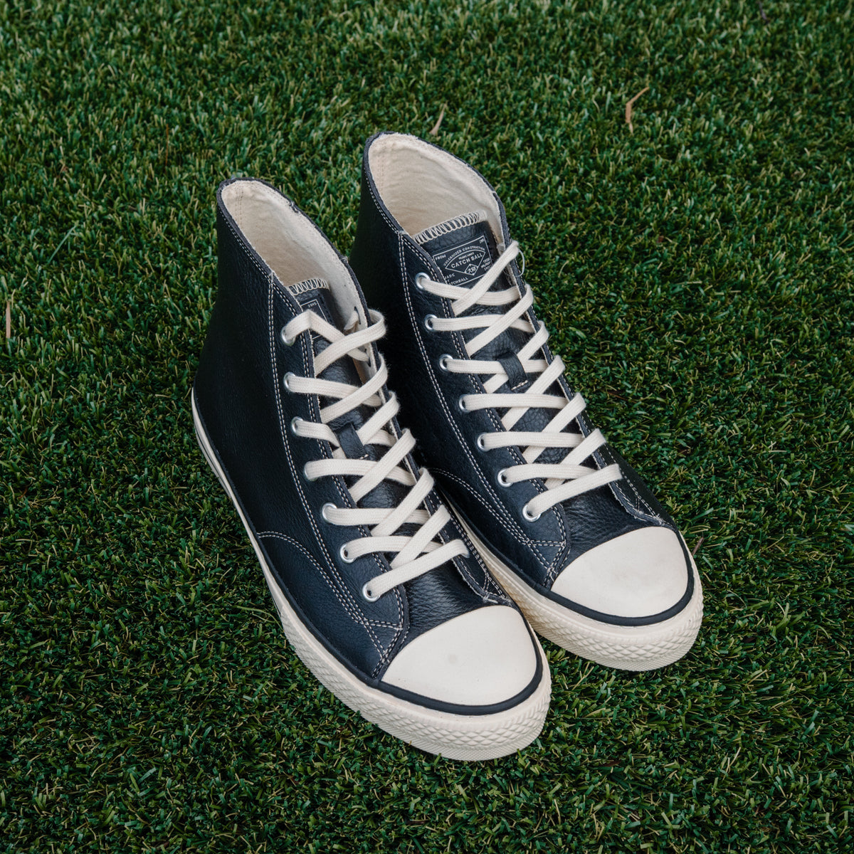 B-01H Leather Military High Sneakers - Black