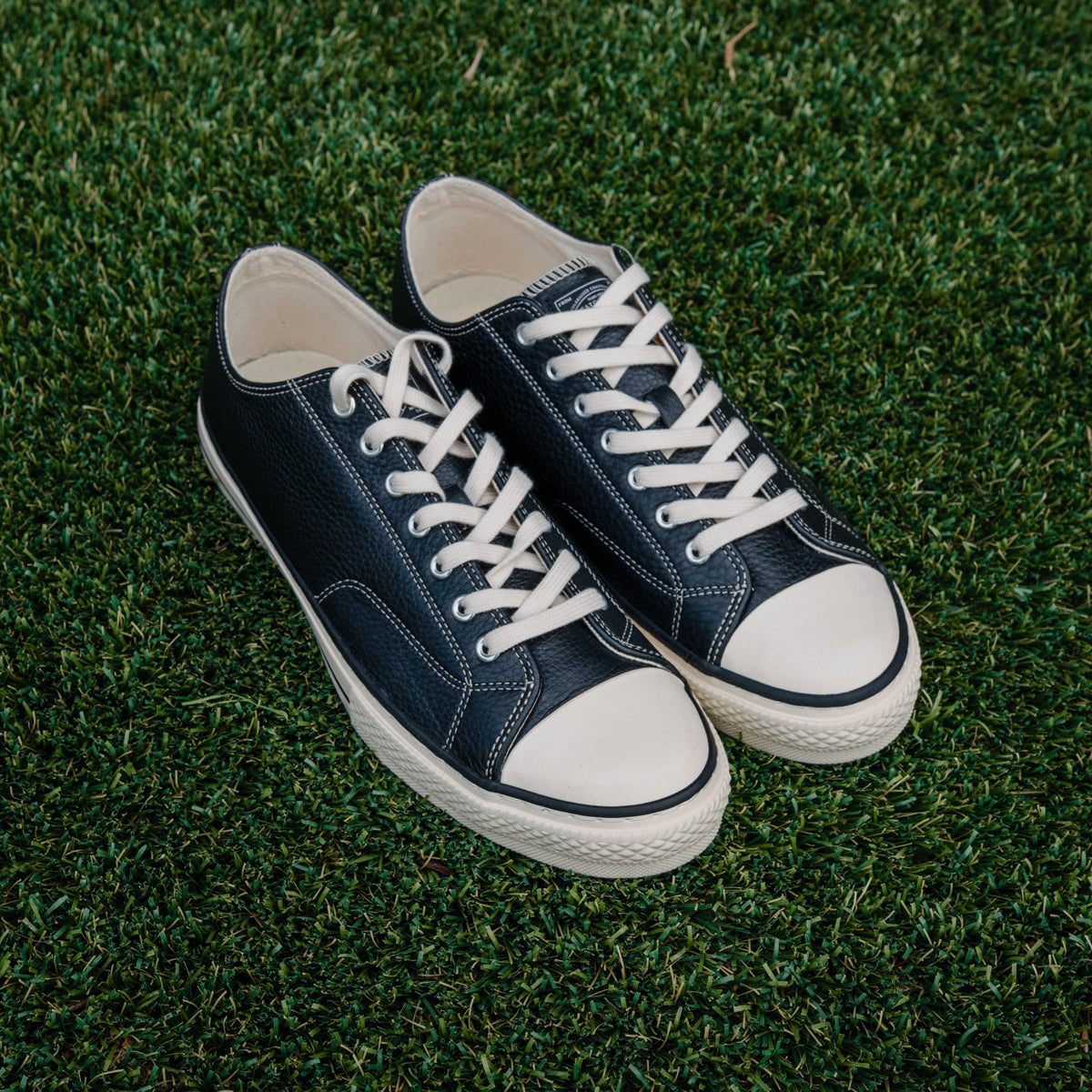 B-01 Leather Military Low Sneakers - Black