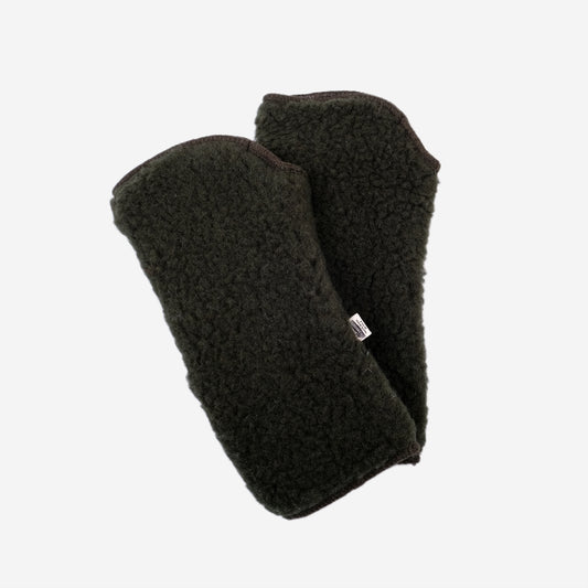 Fingerless Ultralight Wool Gloves - Dark Green