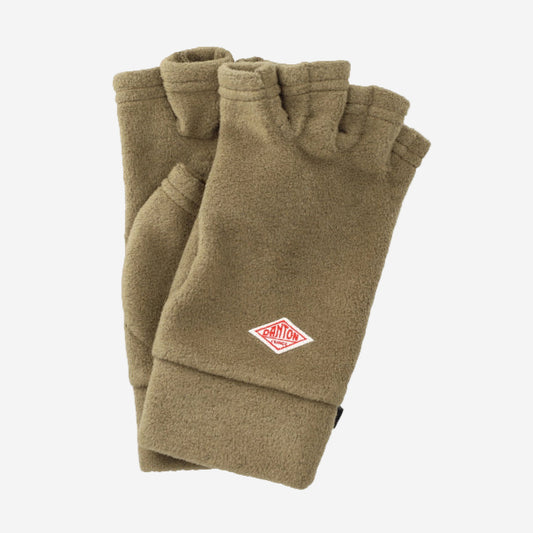 Fingerless Fleece Gloves - Khaki