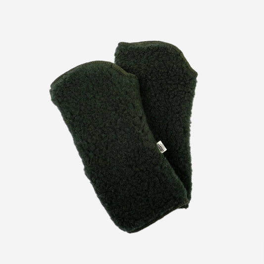 Fingerless Ultralight Wool Gloves - Dark Green