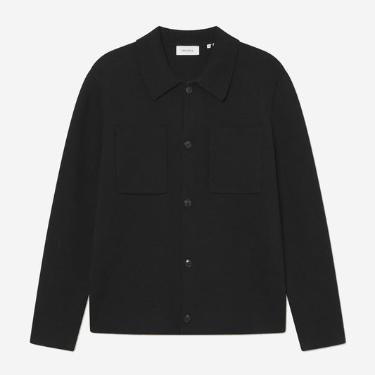 Fischer Cotton Milano Knit Overshirt - Black