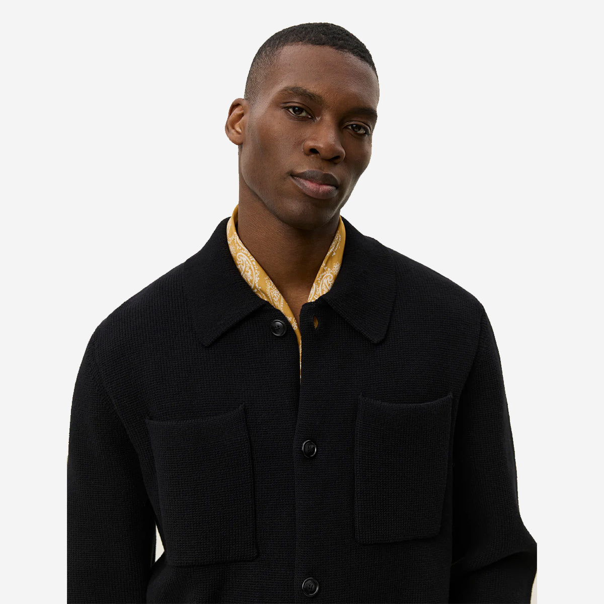 Fischer Cotton Milano Knit Overshirt - Black