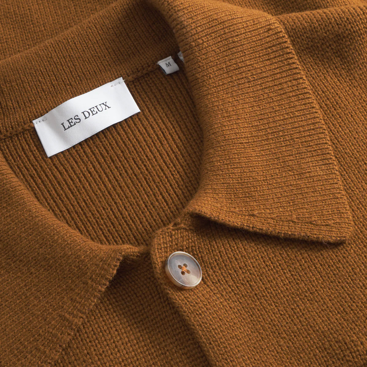 Fischer Cotton Milano Knit Overshirt - Monk's Robe (Tobacco)