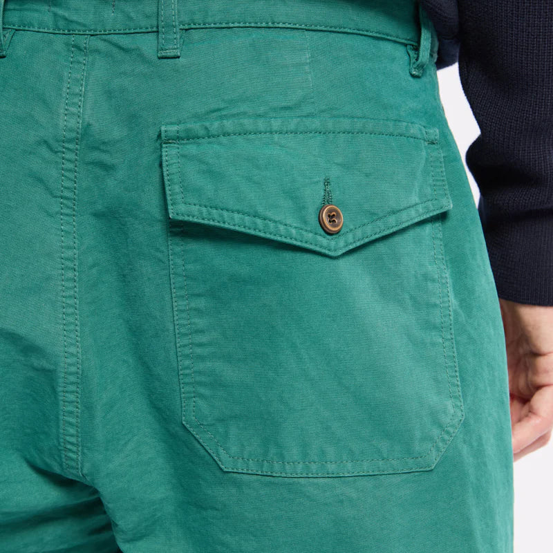 Fisherman Canvas Fatigue Trousers - Dark Ivy
