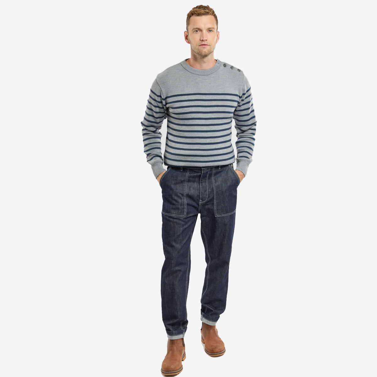 Fisherman Fatigue Tapered Jeans - Indigo