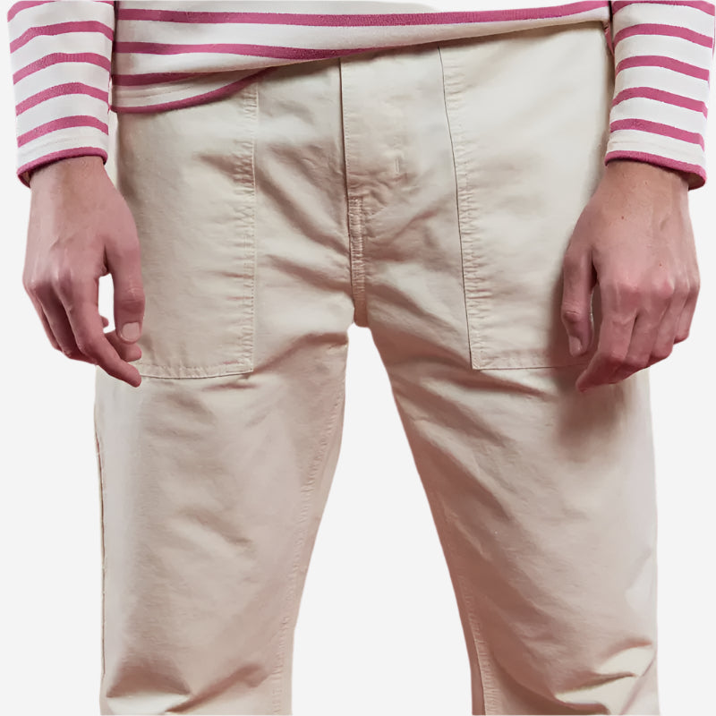 Fisherman Fatigue Tapered Trousers - Oyster Beige