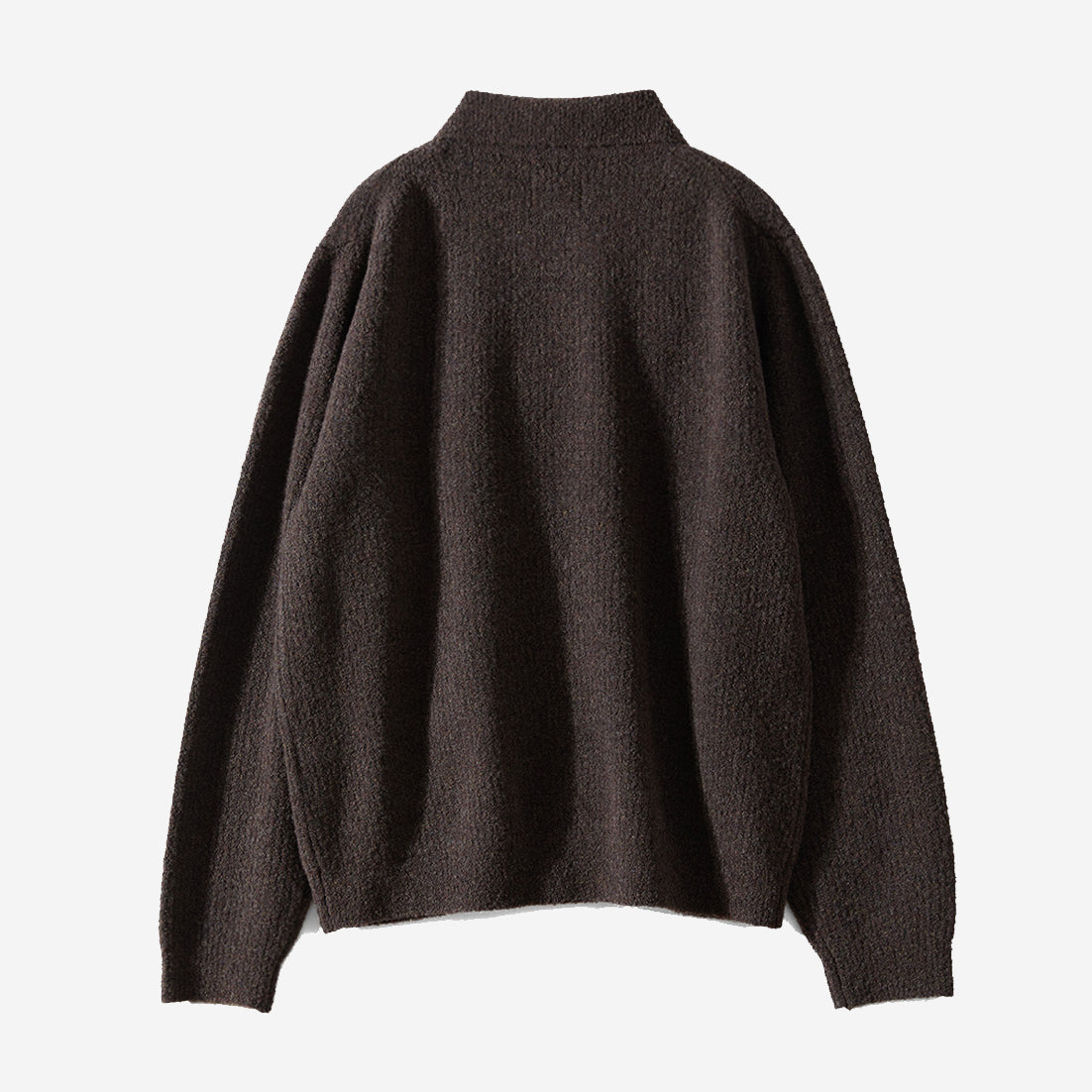 Forshey Boucle Zip Knit Cardigan - Brown
