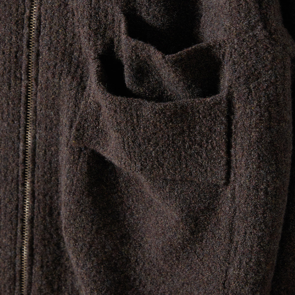 Forshey Boucle Zip Knit Cardigan - Brown