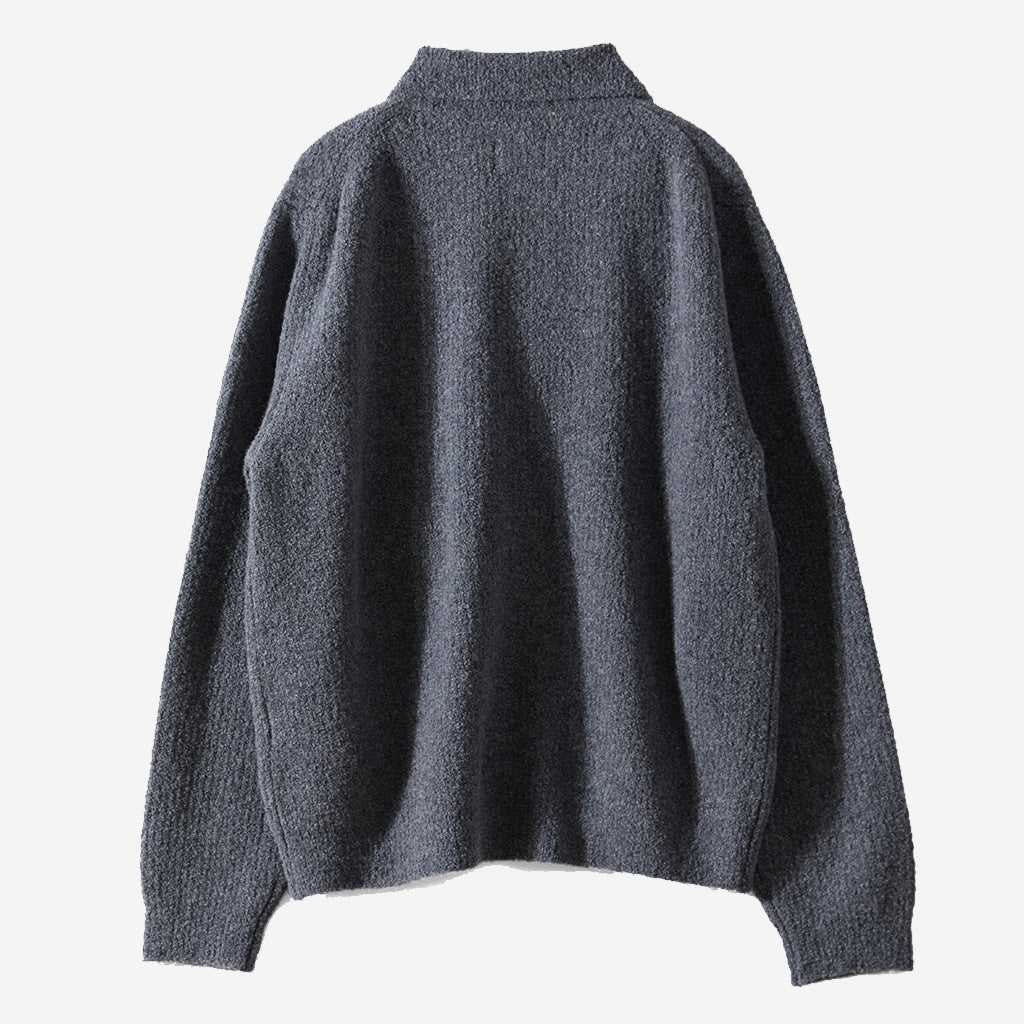 Forshey Boucle Zip Knit Cardigan - Charcoal Grey
