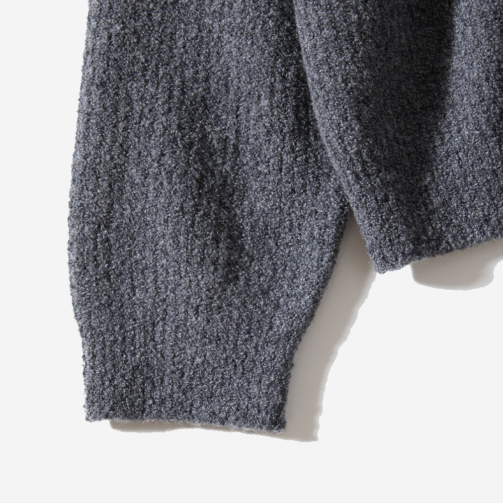 Forshey Boucle Zip Knit Cardigan - Charcoal Grey
