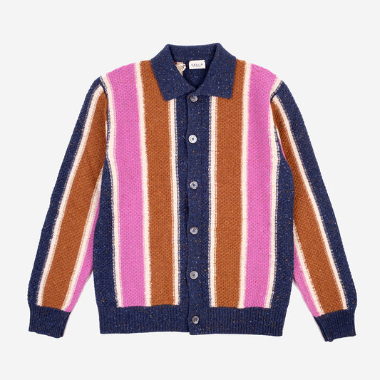 Fort Donegal Merino Wool Cardigan - Multi Stripe